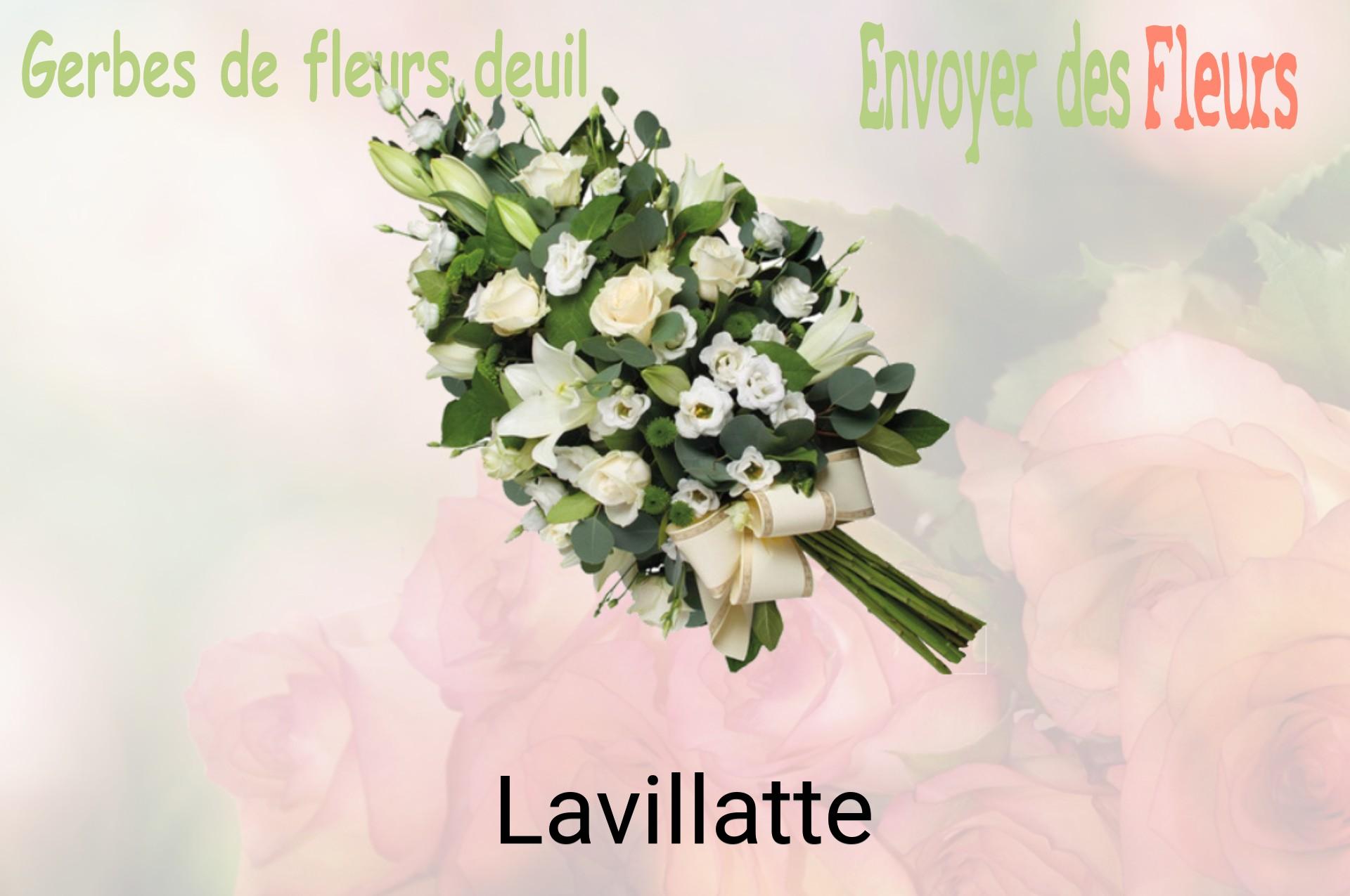 Gerbe de fleurs de deuil livrée à Lavillatte